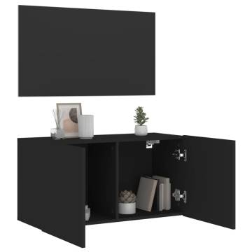 TV Cabinet Wall-mounted Black 80x30x41 cm