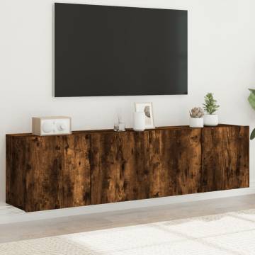 TV Cabinets Wall-mounted 2 pcs Smoked Oak 80x30x41 cm