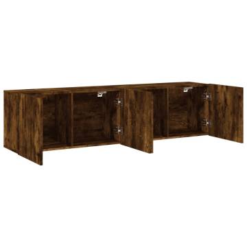 TV Cabinets Wall-mounted 2 pcs Smoked Oak 80x30x41 cm