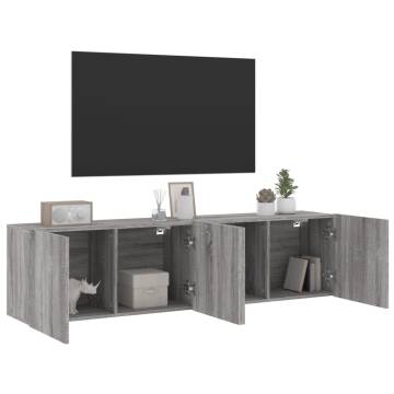 TV Cabinets Wall-mounted 2 pcs Grey Sonoma 80x30x41 cm