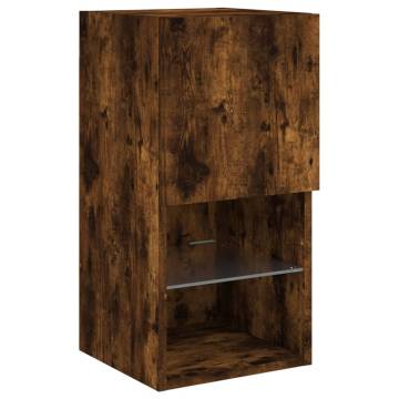 TV Cabinets with LED Lights 2 pcs Smoked Oak 30.5x30x60 cm