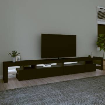 TV Cabinet with LED Lights Black 290x36.5x40 cm