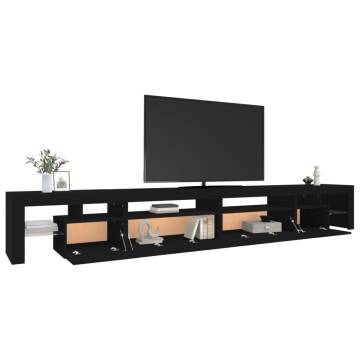 TV Cabinet with LED Lights Black 290x36.5x40 cm