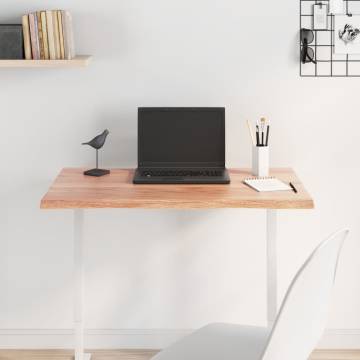 Table Top Light Brown 80x60x2 cm Treated Solid Wood Oak Live Edge