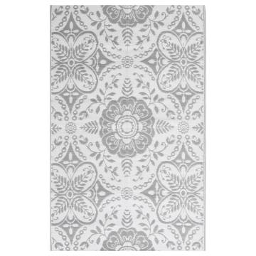 Outdoor Rug Light grey 140x200 cm PP