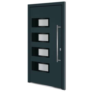 Front Door Anthracite 100x200 cm Aluminium and PVC