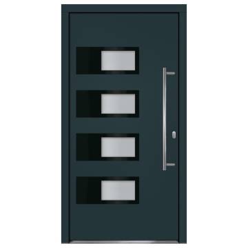 Front Door Anthracite 100x200 cm Aluminium and PVC