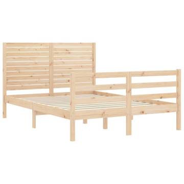 Bed Frame with Headboard Small Double Solid Wood