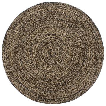 Handmade Rug Jute Black and Brown 210 cm