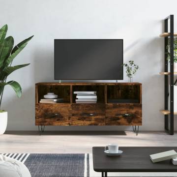 TV Cabinet Smoked Oak 102x36x50 cm Engineered Wood