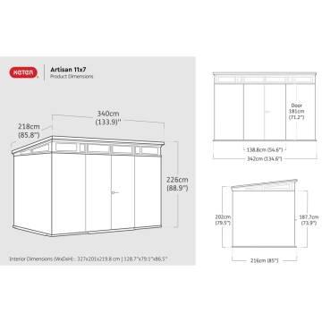 Keter Garden Shed Artisan 117 Brownish Grey