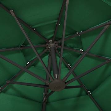 4-Tier Parasol with Aluminium Pole Green 3x3 m