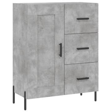 Highboard Concrete Grey 69.5x34x180 cm Engineered Wood