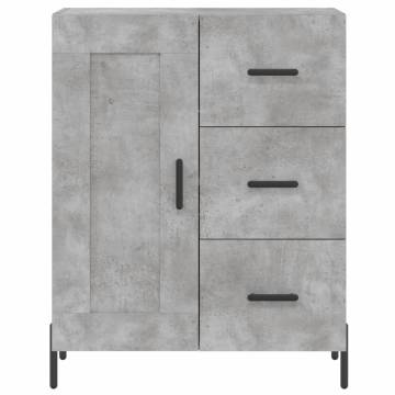 Highboard Concrete Grey 69.5x34x180 cm Engineered Wood