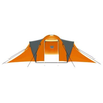 Camping Tent 9 Persons Fabric Grey and Orange