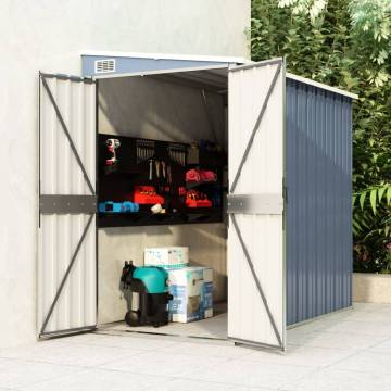 Wall-mounted Garden Shed Grey 118x194x178 cm Galvanised Steel