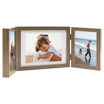 Trifold Photo Frame Collage Light Brown 22x15 cm+2x