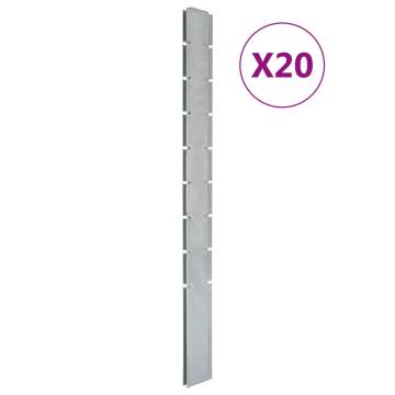 Garden Fence Posts 20 pcs Silver 220 cm Galvanised Steel