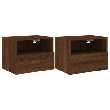 TV Wall Cabinets 2 pcs Brown Oak 40x30x30 cm Engineered Wood