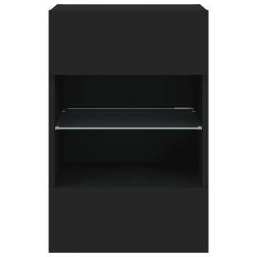 TV Wall Cabinets with LED Lights 2 pcs Black 40x30x60.5 cm