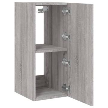 TV Wall Cabinet with LED Lights Grey Sonoma 30.5x35x70 cm