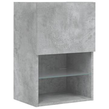 TV Cabinets with LED Lights 2 pcs Concrete Grey 40.5x30x60 cm