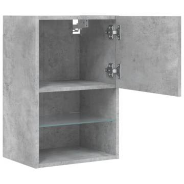 TV Cabinets with LED Lights 2 pcs Concrete Grey 40.5x30x60 cm