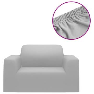 Stretch Couch Slipcover Grey Polyester Jersey