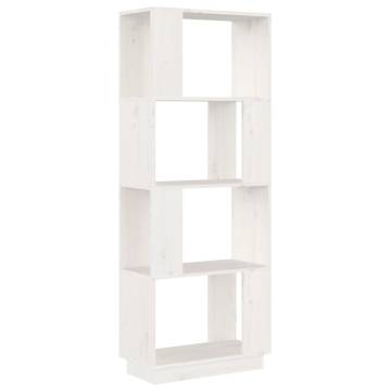 Book Cabinet/Room Divider White 51x25x132 cm Solid Wood Pine