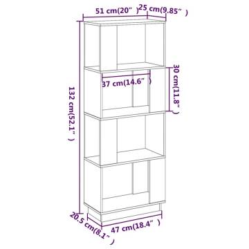 Book Cabinet/Room Divider Honey Brown 51x25x132 cm Solid Wood Pine