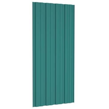 Roof Panels 12 pcs Galvanised Steel Green 100x45 cm