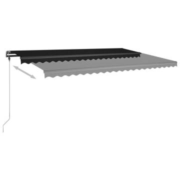 Freestanding Manual Retractable Awning 500x300 cm Anthracite