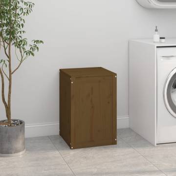 Laundry Box Honey Brown 44x44x66 cm Solid Wood Pine