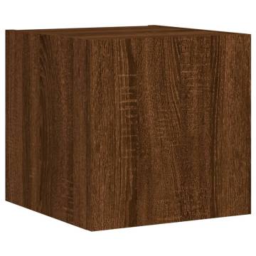 5 Piece TV Wall Cabinets with LED Lights Brown Oak