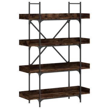 Bookcase 4-Tier Smoked Oak 100x33x145.5 cm Engineered Wood