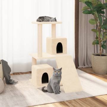 Cat Tree with Sisal Scratching Posts Cream 82 cm