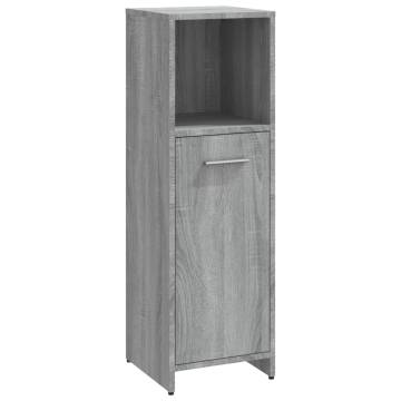 Bathroom Cabinet Grey Sonoma 30x30x95 cm Engineered Wood