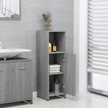 Bathroom Cabinet Grey Sonoma 30x30x95 cm Engineered Wood