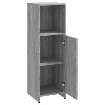 Bathroom Cabinet Grey Sonoma 30x30x95 cm Engineered Wood