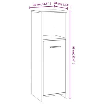 Bathroom Cabinet Grey Sonoma 30x30x95 cm Engineered Wood