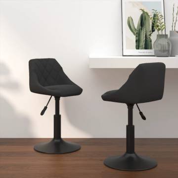 Swivel Dining Chairs 2 pcs Black Velvet