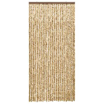 Insect Curtain Beige and Brown 100x220 cm Chenille