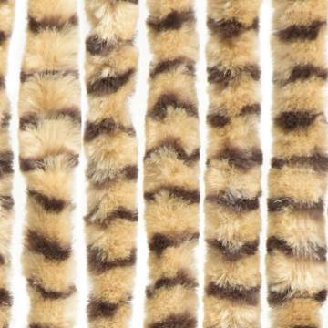 Insect Curtain Beige and Brown 100x220 cm Chenille