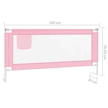 Toddler Safety Bed Rail Pink 190x25 cm Fabric