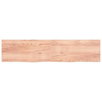 Bathroom Countertop Light Brown 220x50x(2-4)cm Treated Solid Wood