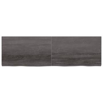 Bathroom Countertop Dark Brown 200x60x(2-6) cm Treated Solid Wood