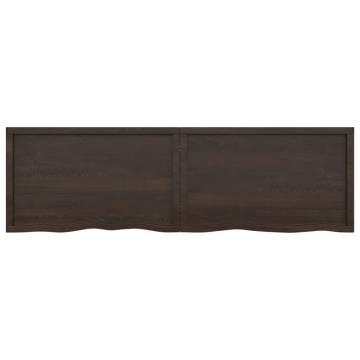 Bathroom Countertop Dark Brown 200x60x(2-6) cm Treated Solid Wood