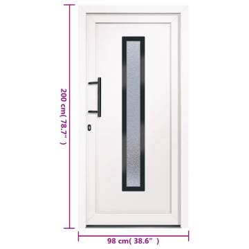 Front Door White 98x200 cm PVC