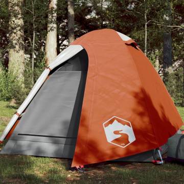 Camping Tent 2-Person Grey and Orange Waterproof