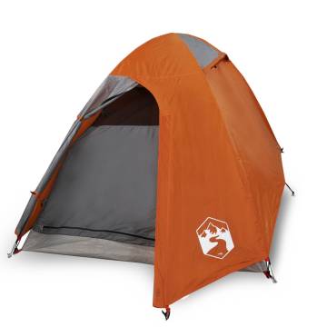 Camping Tent 2-Person Grey and Orange Waterproof